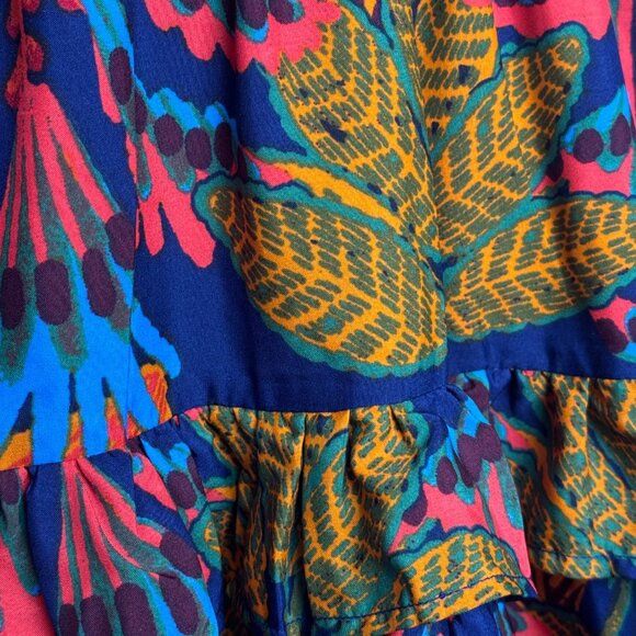 NWT ANTHROPOLOGIE LIVE 4 TRUTH BOHO TROPICAL HI-LO MAXI RUFFLED DRESS RESORT MED - Picture 7 of 7